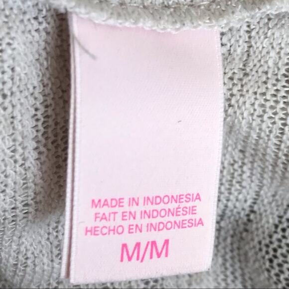 Victoria’s Secret Lace Cropped Sweatshirt Size M Crewneck Pullover Loungewear - Picture 7 of 8